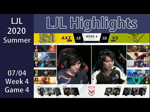 AXZ(Uinyan ジン) VS V3(Bugi リー・シン) ハイライト LJL 2020 Summer W4G4
