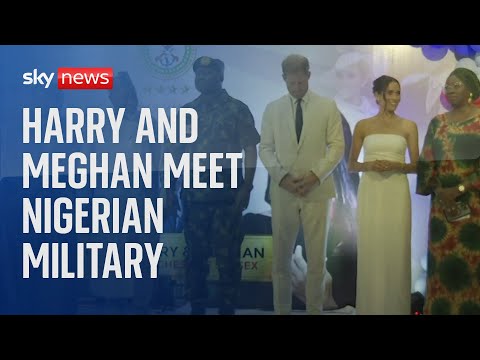 Prince Harry and Meghan meet Nigerian military officials