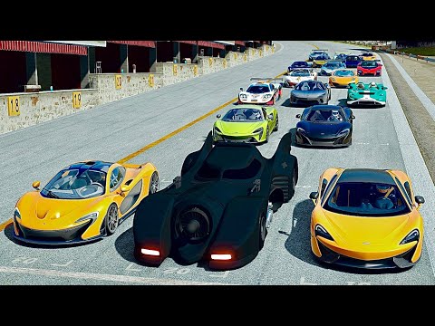 Batmobile 1989 vs McLaren Hypercars at Silverstone GP