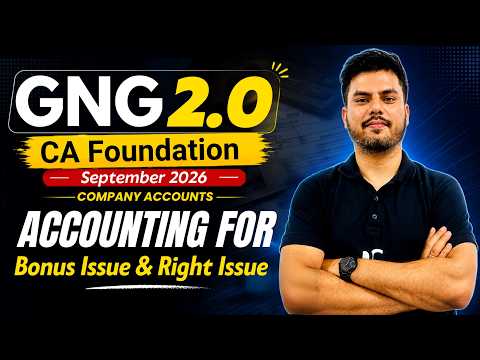 Accounting for Bonus Issue Right Issue Company Accounts Accounting CA Foundation Sept 2026