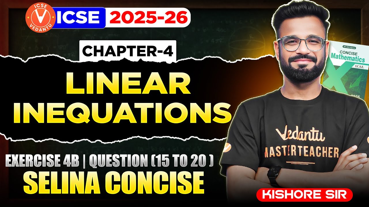 Linear Inequations Ex 4B Q15–20 | ICSE Class 10 Maths | Selina Concise