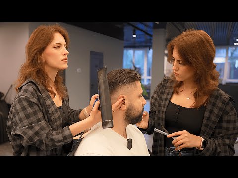 💈(ASMR) Heavenly Soothing 9$ Full Grooming Service with Talanted Barber Girl Daria