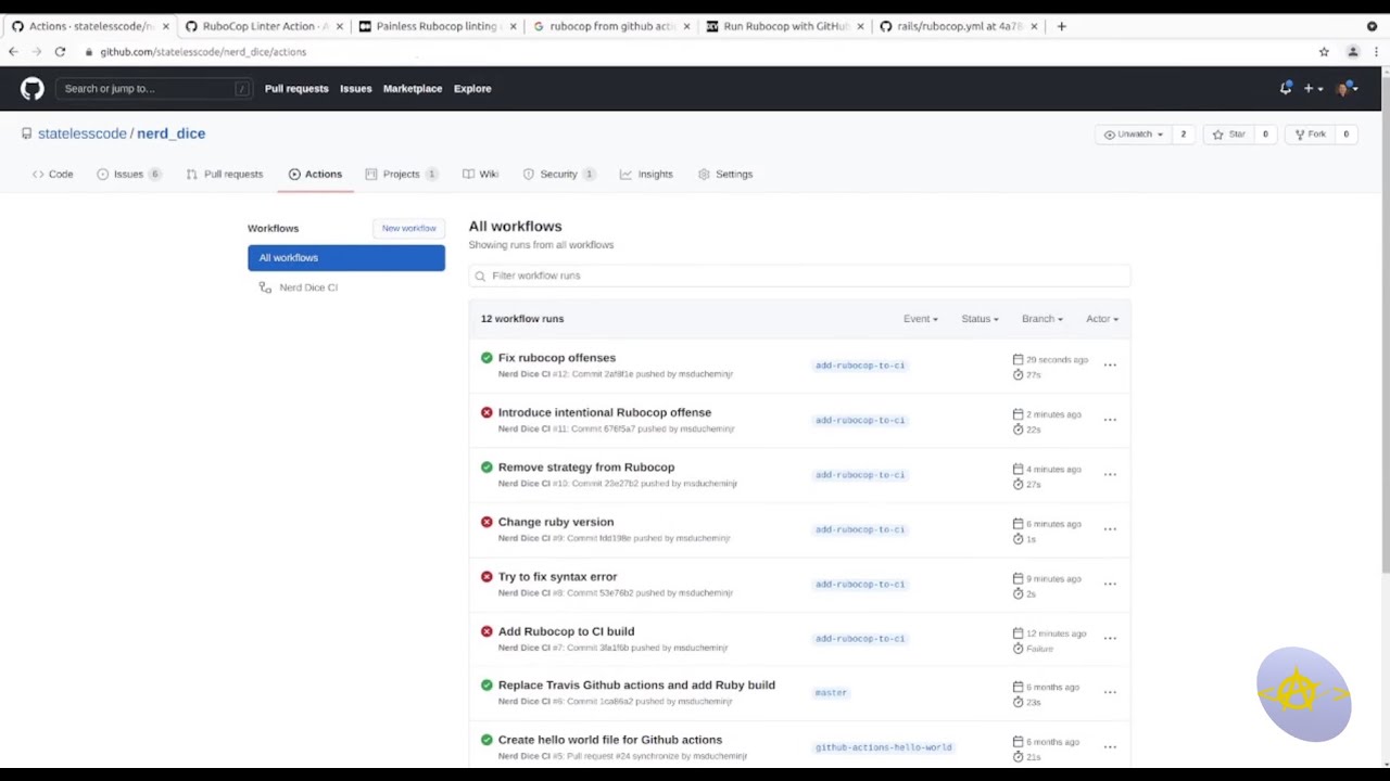 Codecast: Create a RubyGem 27: Add Rubocop to Github Actions