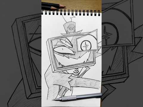 drawing Vox 📺😈 /hazbin hotel 🏨 #hazbinhotel #alastor #illustration #nostalgia #upsidedown #drawing