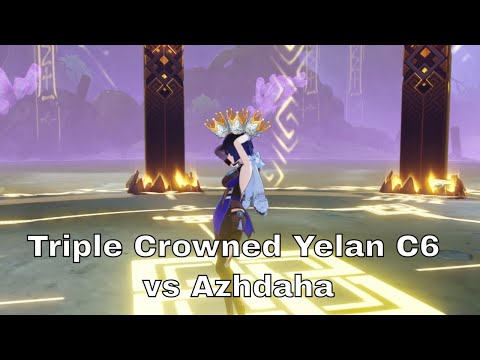 Triple Crowned Yelan C6 vs Azhdaha Solo | Genshin Impact