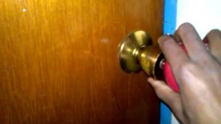 How to open a locked door with a softball from outside *real*