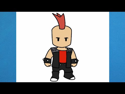 How to draw Punk Rock from Stumble Guys