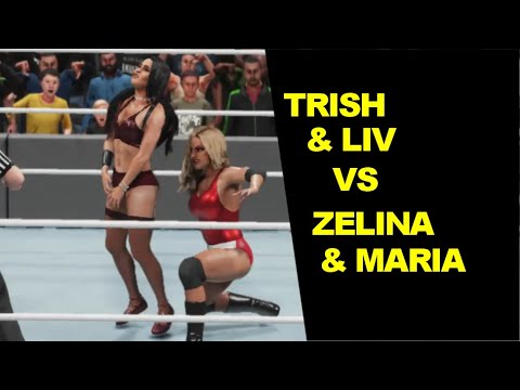 WWE 2K19 Trish Stratus & Liv Morgan vs Zelina Vega & Maria Kanellis - Elimination Tag