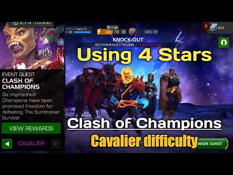 Clash of Champions All bosses with 4 Stars |Cavalier| - Marvel Contest of Champions