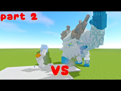 Minecraft mob fight - Frostmaw vs 5 Mutant Snow Golem! part 2!