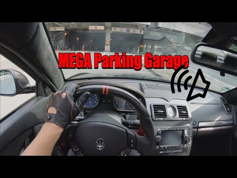 MASERATI QUATTROPORTE GTS POV DRIVE Onboard ||| INSANE SOUND ||| MEGA PARKING GARAGE ||| TUNNEL