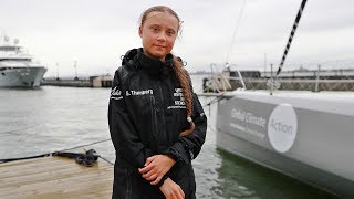 video: Teenage climate activist Greta Thunberg completes transatlantic crossing on zero-emissions yacht