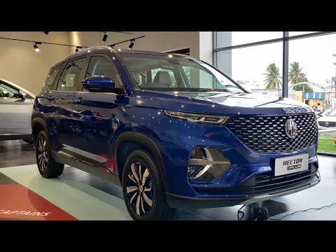 2020 MG Hector Plus Blue and Silver Colour - Walkaround Video | AutoTrend !!