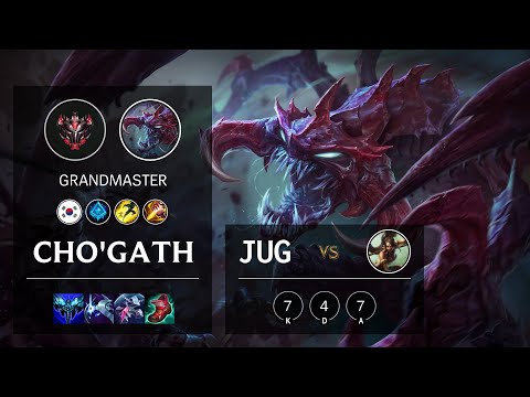 Cho'Gath Jungle vs Nidalee - KR Grandmaster Patch 11.24b