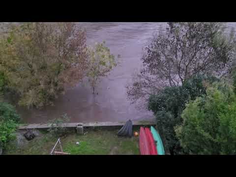 Crue de l'Ardèche en amont du Pont de la Bigournette (Ruoms / Labeaume) - 17 octobre 2024 - 7 h 44