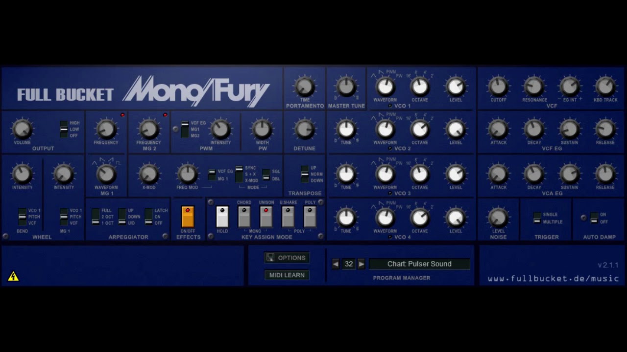 Full Bucket Music - Mono/Fury - Free VST Synth [FS4E1]