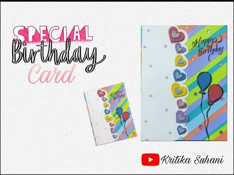 Beautiful birthday card making | DIY birthday card | Tutorial | Kritika Suhani