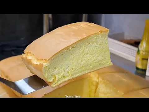 Making Giant Size cake (Original, Cream, Cheese, Green tea Jiggly Cake) Korean street food