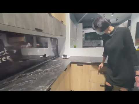 Кухня угловая Модус (цемент светлый/тенмый) 2 видео угловой 