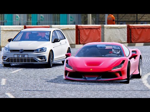 Ferrari F8 Tributo vs Golf R 2019 Monster - Highlands