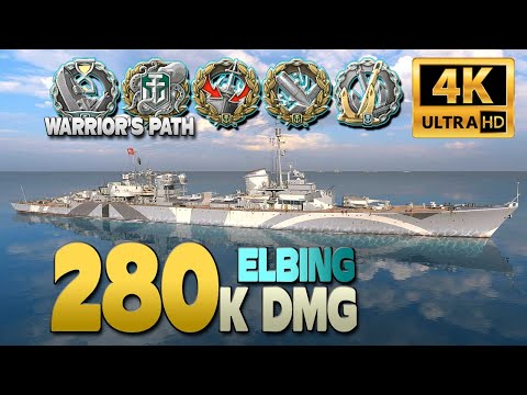 Destroyer Elbing on map Warrior's Path, 279k damage - World of Warships