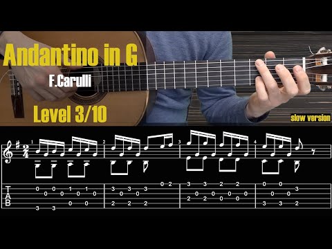 Andantino in G - Carulli. Guitar Lesson + TAB