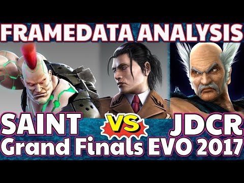 TEKKEN 7 SAINT (Jack 7) Vs JDCR (Dragunov_Heihachi) Grand Finals EVO 2017  Framedata Analysis Part 1