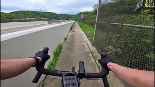 Bike ride: south over Glenwood Bridge (via western sidewalk/ramps) to enter Great Allegheny Passage
