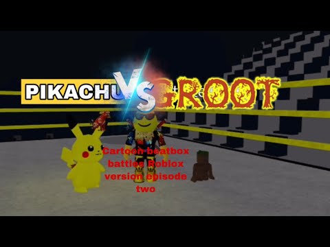 Groot versus Pikachu cartoon beatbox battles episode two Roblox version￼