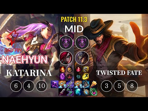 GRF Naehyun Katarina vs Twisted Fate Mid - KR Patch 11.3