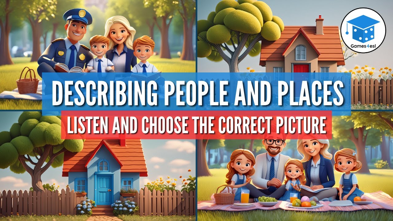 Describing People & Places | English Listening Practice with Pictures