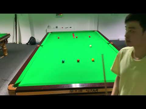Si Jiahui practising at Victoria's Snooker Academy, Sheffield