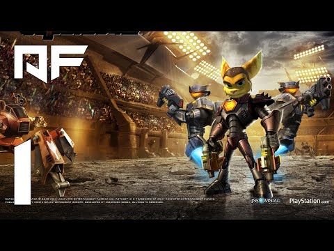 Ratchet: Deadlocked (Gladiator). Walkthrough 1. DreadZone Station. Catacrom Four. Sarathos. PS3