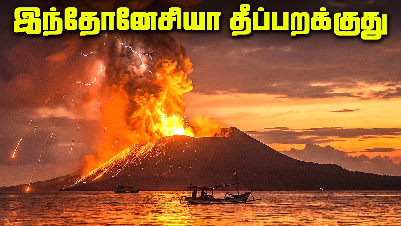 25 மணி நேரம் தொடர்ந்து வெடித்த எரிமலை - Anak Krakatau Eruption