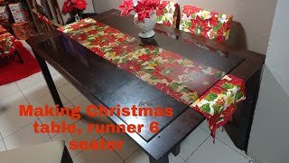 Christmas tablecloth runner 6 seater, the making