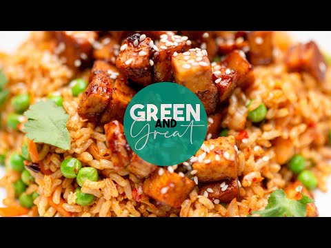 Plant Based Kimchi Fried Rice Recipe - Made With Tempeh And Korean Chilli Paste