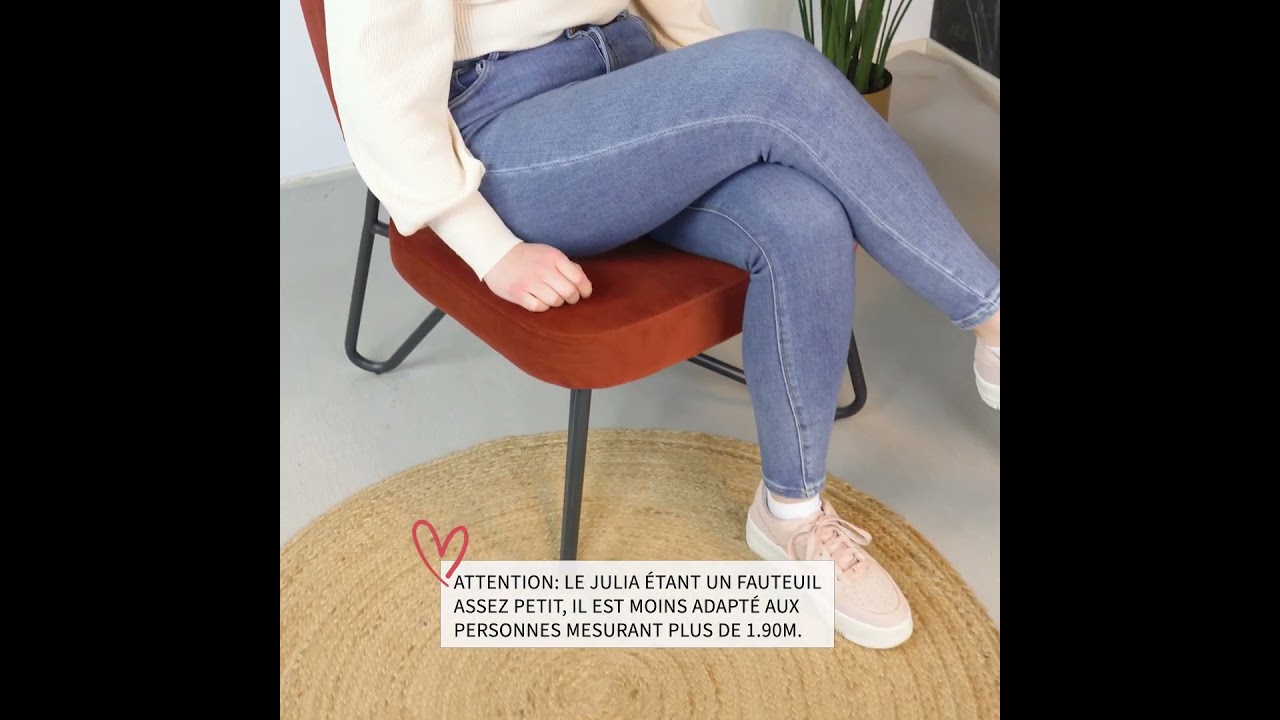 Fauteuil en velours Julia rose