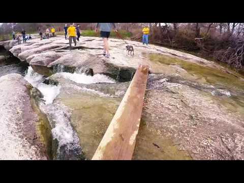 Crossing above some falls.