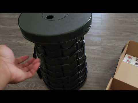 Hesanzol Portable Telescopic Stool with Seat Cushion, Adjustable Retractable Folding Stool