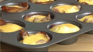 baking scrambled eggs in a muffin pan