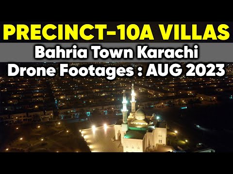 Precinct 10A Villas | Bahria Homes | Night Drone Footage | Aug 2023 | Bahria Town karachi