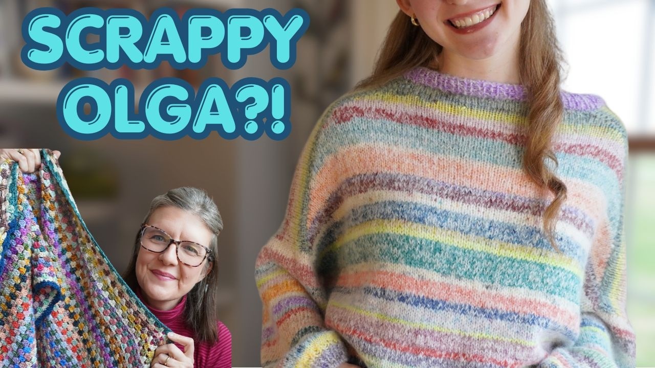 Scrappy Olga Sweater Finished! | Knitting Podcast, WIPs & Granny Stripe Shawl CAL