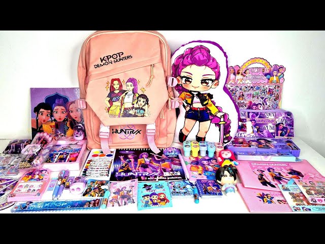 Vídeo relacionado con Genérico Mochila KPop De_mon Hunters, mochila impermeable con estampados de los personajes de animación HUNTRIX Rumi/Mira/Zoey Mochila escolar para niños, niñas y fans del K pop(B02)
