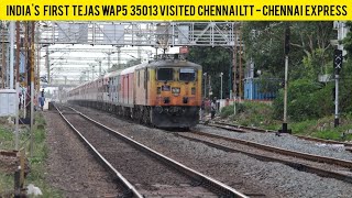 First Ever Visit To Chennai | India's First Tejas WAP5 35013 | 12163 LTT - Chennai Central Express