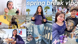 SPRING BREAK VLOG: amusement park, bowling, grwm, beach & cooking!