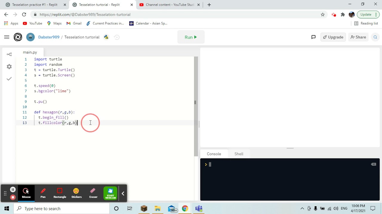 How to make a Tesslation in python turtle. Part 1