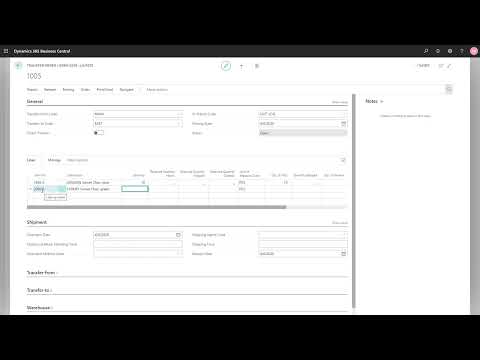 Dynamics 365 Business Central - How to Create a Transfer Order