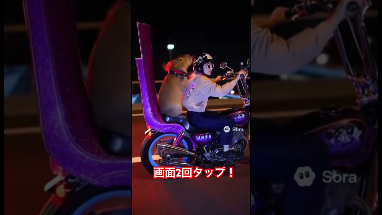 カピバラと2人乗り#ai