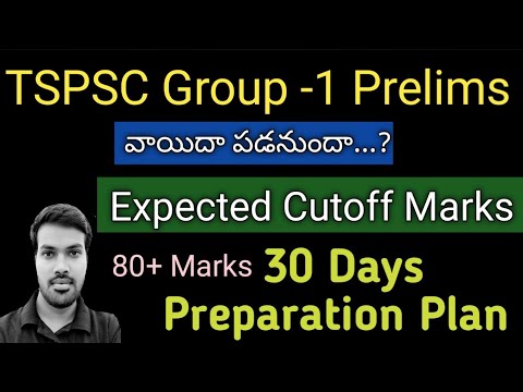 TSPSC||Group 1 Prelims||కాటాఫ్ మార్కులు||30 Days Preparation Plan