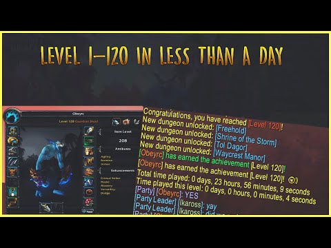 WOW 1-120 IN UNDER 24 HOURS BFA 8.3 (FAST LEVELING GUIDE) (No Pots)
